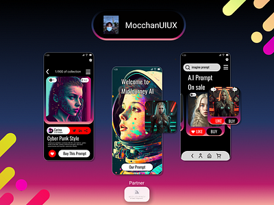 Mid Journey Prompt App UI ai animation app branding chatgpt design graphic design illustration logo midjournet typography ui ux vector