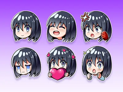 Twitch Emotes/Custom emotes for Twitch, YouTube and Discord. branding chibi chibi art chibi illustration custom emote custom twitch emotes esport graphic design illustration logo twitch emote twitch emotes youtube emotes
