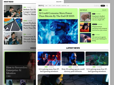AI & Technology Blog — Modern Editorial Experience ai blog blogdesign editorialdesign news technology typography ui ui design