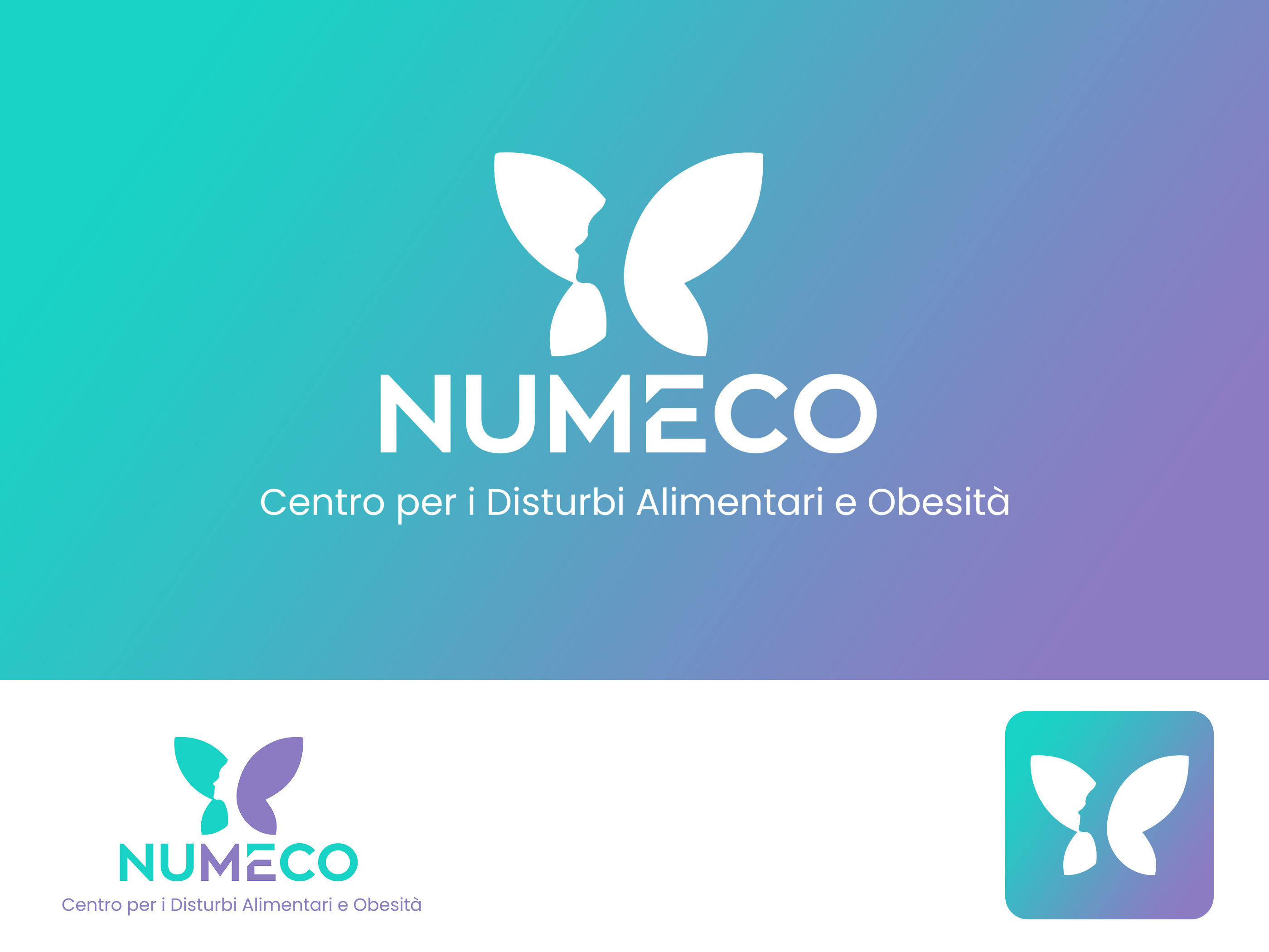 NUMECO Logo Design branding butterflylogo clinicbranding corporateidentity creativelogo eatingdisordersupport logo logoinspiration medicallogo minimallogo modernlogo obesitycare wellnesscente