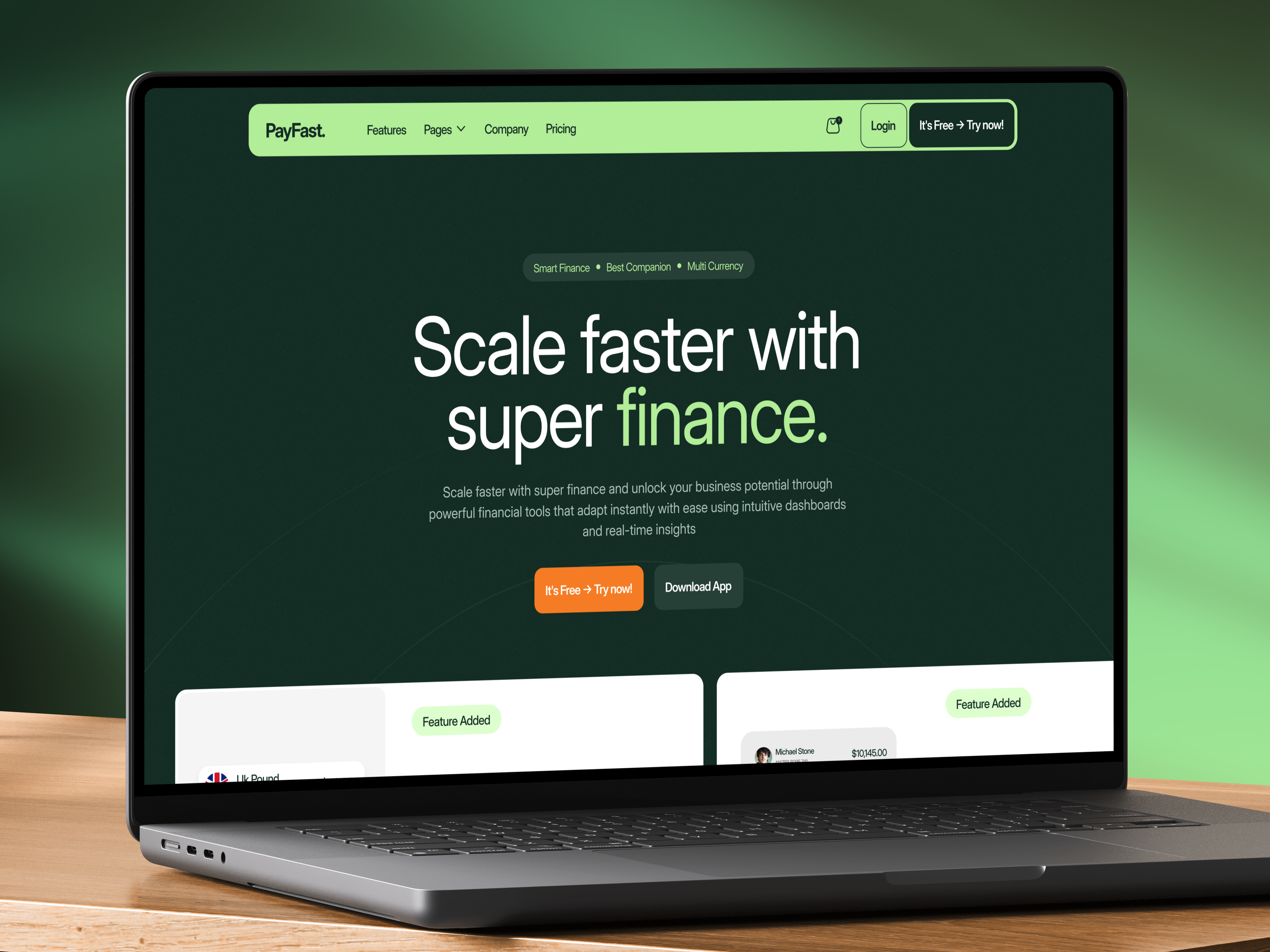 Payfast - Free Fintech Framer Website finance saas fintech saas fintech website design landing page payment website saas saas website web design website design
