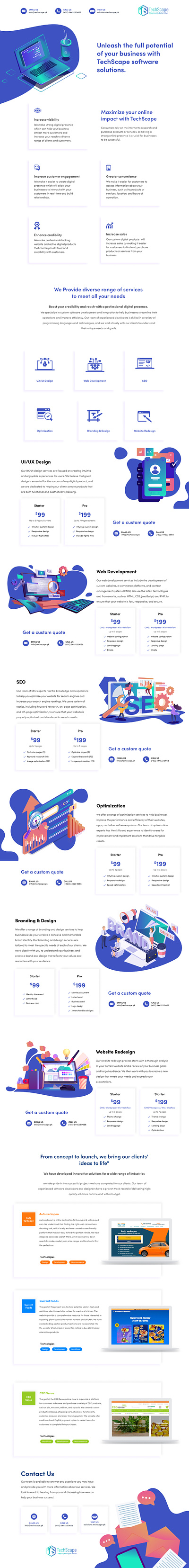 TechScape Software Solutions Email Marketing Template Design adobe illustrartor email marketing graphic design landing page software house ui ui design web design website design
