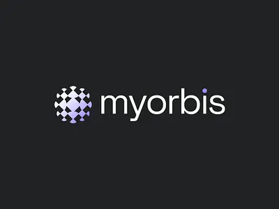 Myorbis — Logo Design for a Travel Portfolio Platform app branding brand identity dark logo geometric logo globe logo gradient logo grid logo logo design logo designer logomark minimal logo modern logo purple logo saas logo startup logo tech branding travel app logo travel platform visual identity wordmark