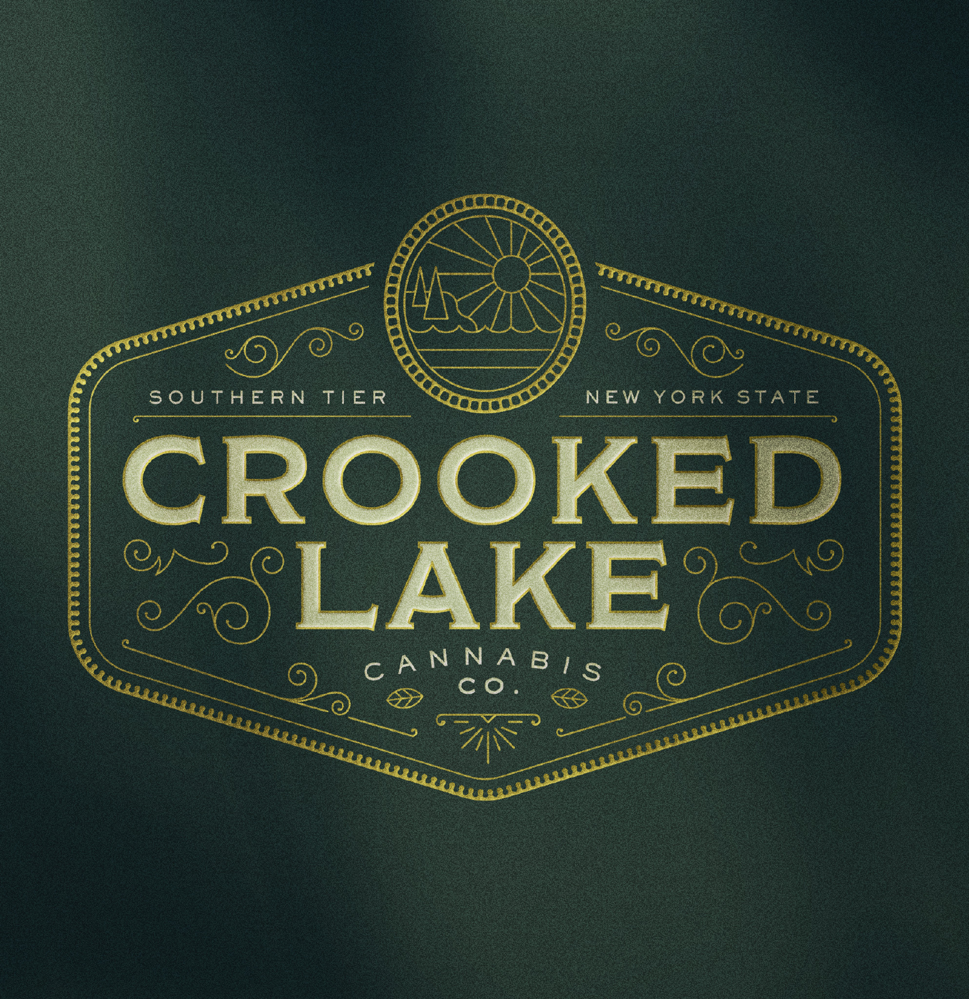 Crooked Lake branding cannabis crooked elegant graphic design lake logo merch modern new york