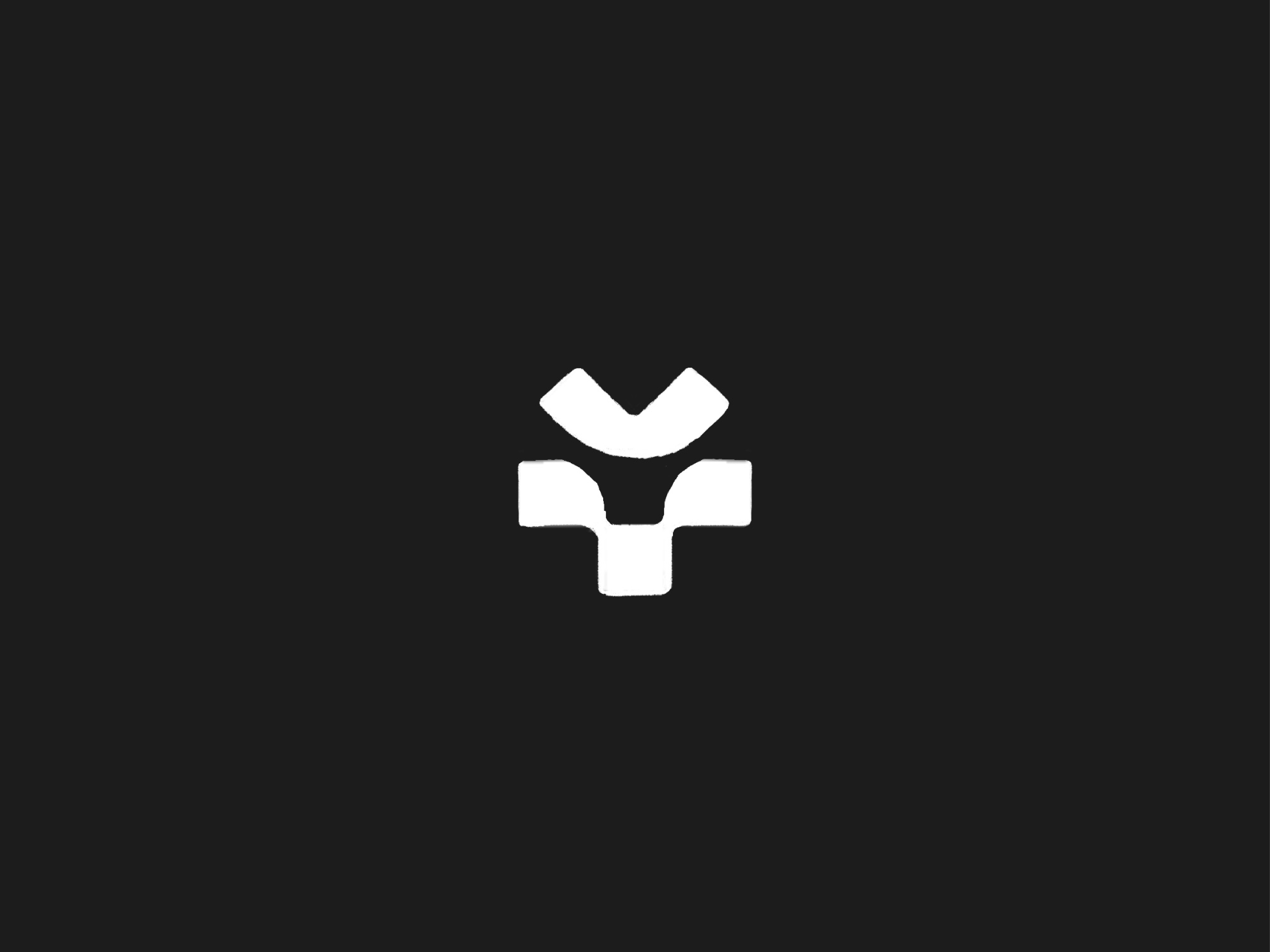 Bold Tree — Minimalist Logo Mark Sketch on Dark