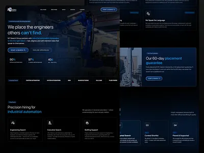 M1 Search Group Industrial Automation Recruiting Specialists automation dark dark mode engineering factory futuristic hire hiring hr human resources industrial landing page manufacturing modern recruiting recruitment staff staffing technology website