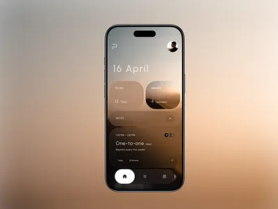 Minimal Glassmorphism Notes & Productivity App 3d branding design graphic design illustration logo productdesign ui uiux user experiece user interface ux uxui vector