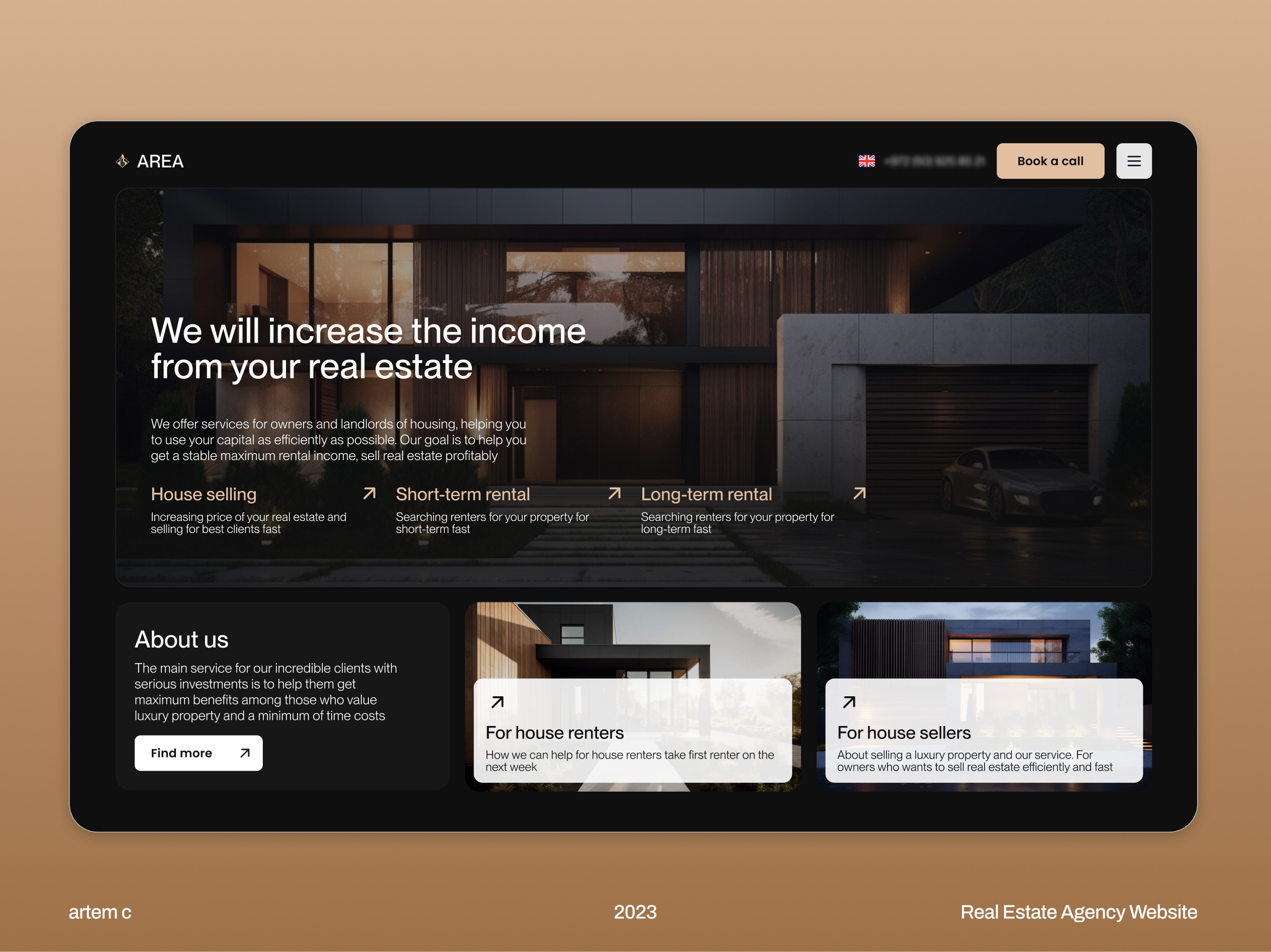 Real Estate Agency Website agency website dark theme luxury premium ui real estate ui website