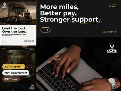 Leader SocialMedia branding dark design drive editorial graphic design icon icon set illustration instagram interface lead logo post social support transport truck ui ux vector
