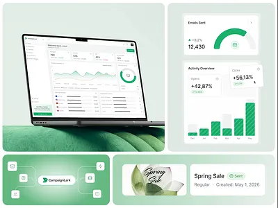 CampaignLark — SaaS Marketing Platform ai ai dashboard ai landing page ai saas app ai saas design ai website digital product digital product app digital product ui digital product ui ux digital product ux design finance fintech fintech branding tech tech landing tech mobile tech saas design tech user interface
