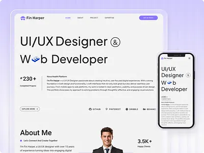 Wix Template For Portfolio Website, UI/UX Designer, Web Designer developer website freelancer website landing page one page website portfolio template portfolio website product design site wix wix one page site wix studio website wix template wix theme wix website