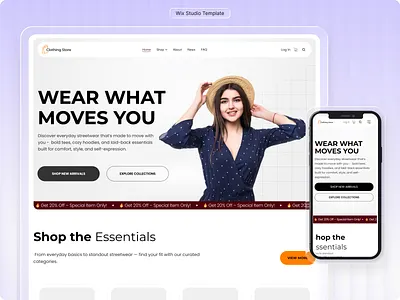 Wix Template for Online Store/Shop (Clothing, Fashion, Boutique) boutique website clothing clothing website ecommerce theme ecommerce website fashion store website design website template website theme wix wix studio wix template wix website template