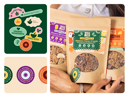 Brand identity and packaging design for a healthy snack brand