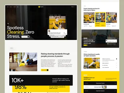 Cleaning Services Website Design cleaningbusiness cleaningcompany cleaningmarketing cleaningservices cleaningui creativeui deepcleaning dribbble elementor framer homecleaning housecleaning maidservice modernui uiuxdesign webflow websitedesign