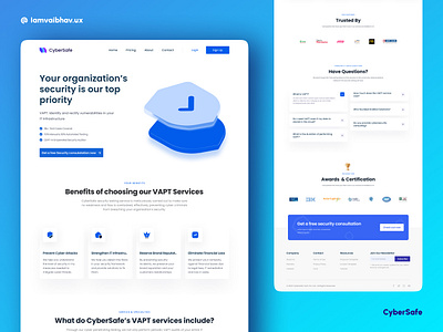 CyberSafe- SaaS Landing page design android app app design branding design landing landing page saas ui ux web app web design website