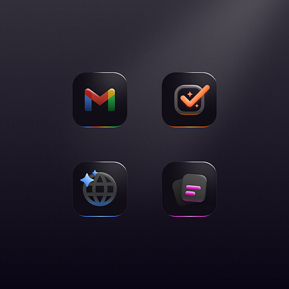 Dark Glossy App Icons Exploration