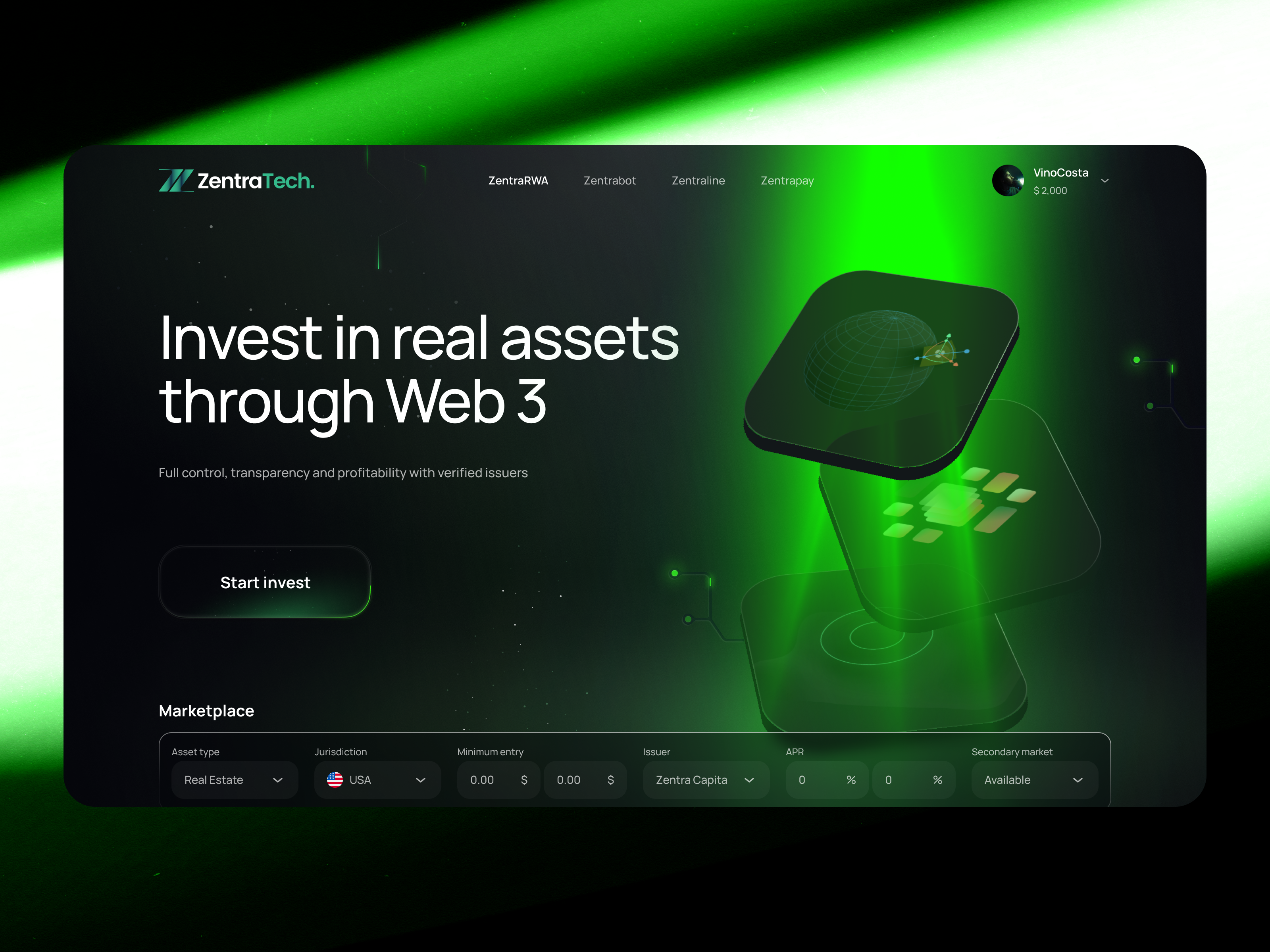 ZentraTech — RWA Investment Platform Web & Mobile