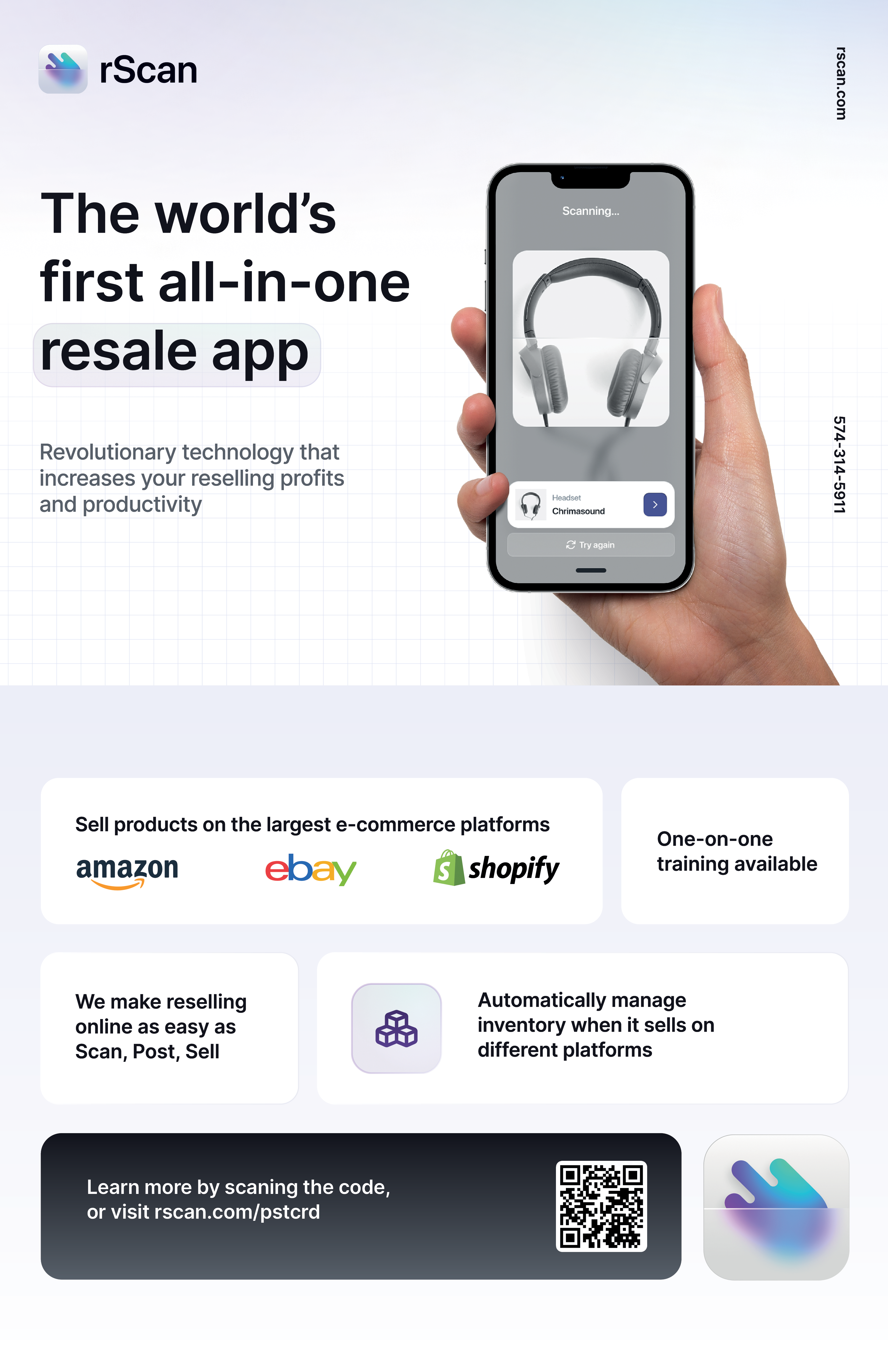 Mobile App Mailer Flyer - rScan design graphic design illustration print design