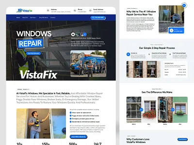 Window Repair Service Website Design branding design door service doorrepairs home service homepage illustration landing landing page repair service trusted service ui uiux web design website websitedesign window installation window service windowrepairs windows