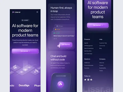 Lissr.ai - AI Agent Landing Page Mobile Responsive agentic ai ai landing page artificial intelligence b2b clean framer landing page minimalist mobile breakpoints mobile responsive modern saas startup ui design web design webflow webflow design website wordpress