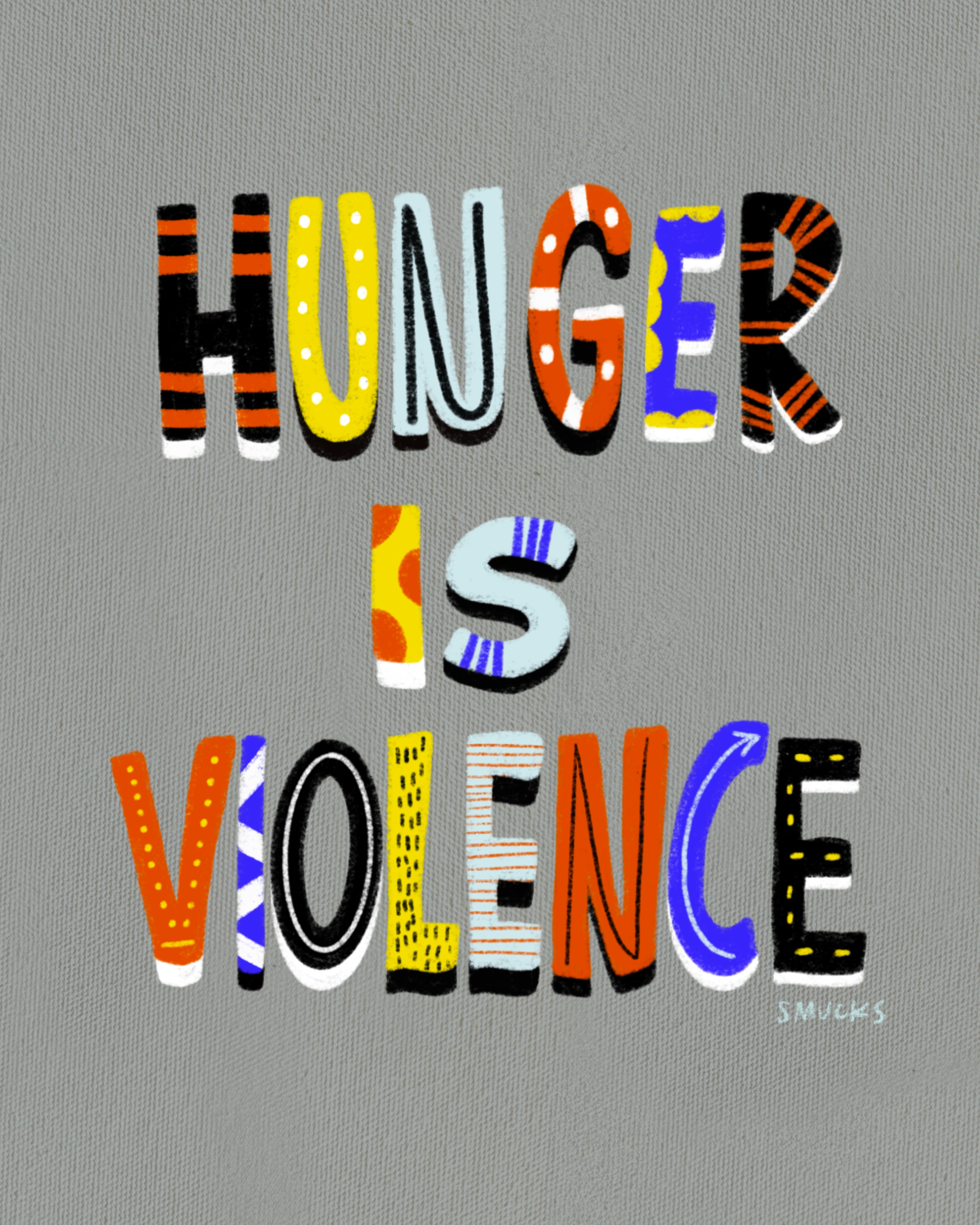 "hunger is violence" art design digital illustration lettering procreate type