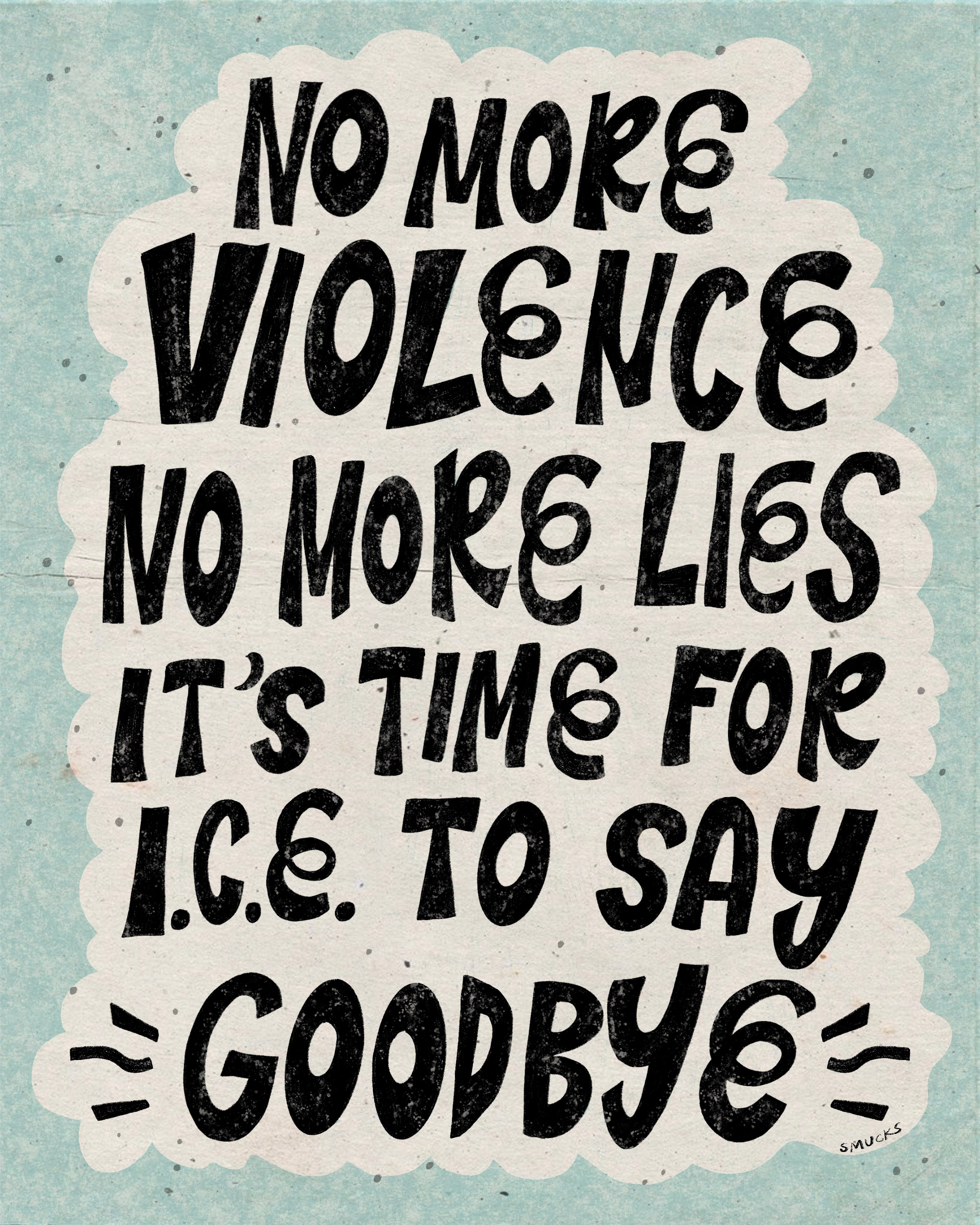 "time for ICE to say goodbye" art digital illustration lettering procreate type