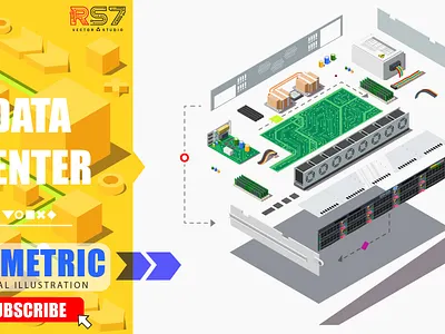 Data Center 3d center data graphic design illustrations isometric logo