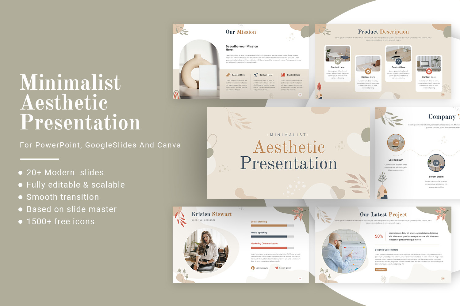 Minimalist Aesthetic Presentation Template aesthetic branding clean creative design elegant layout minimal minimalist modern neutral presentation professional simple sleek slides soft template typography visual