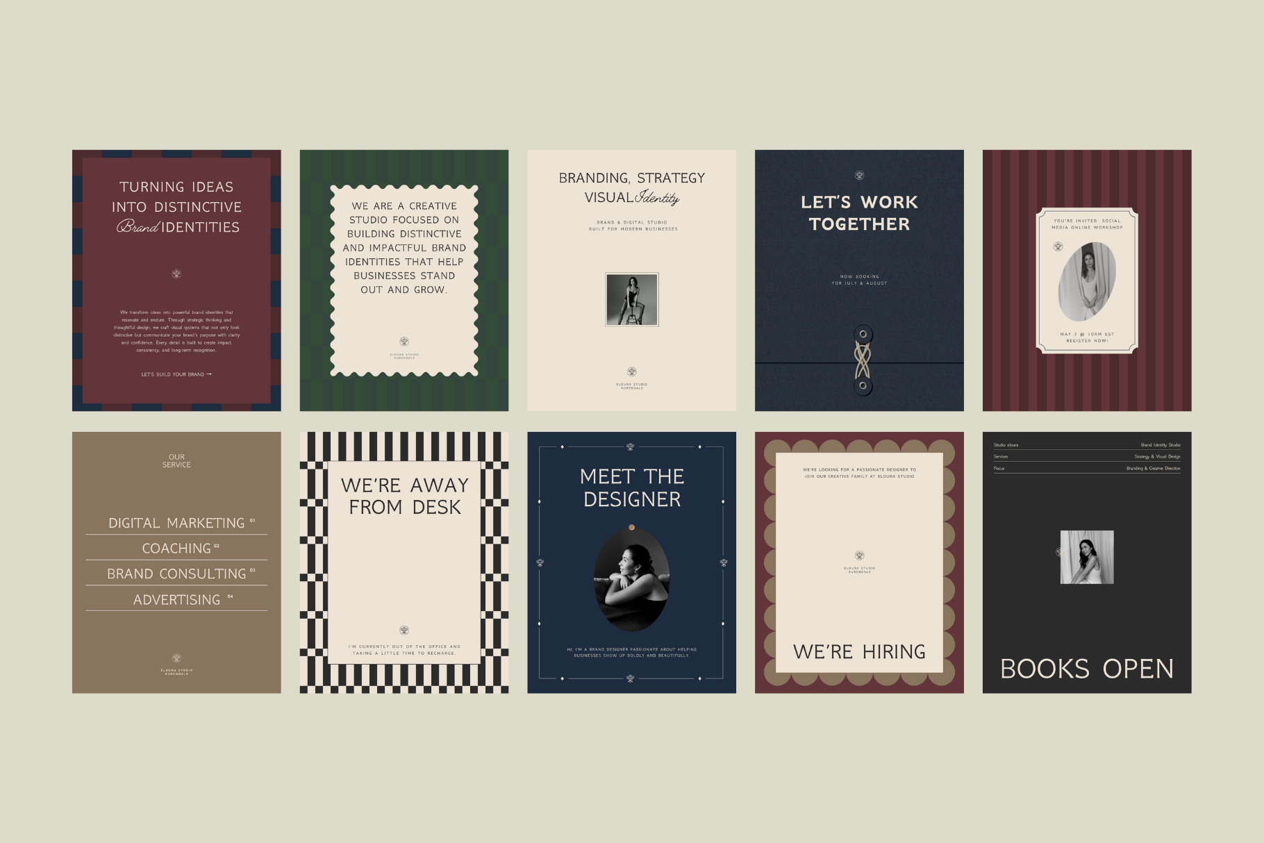Classic Aesthetic | Social Media Kit branding canva canva template classic design graphic design instagram instagram template retro social media social media kit social media template