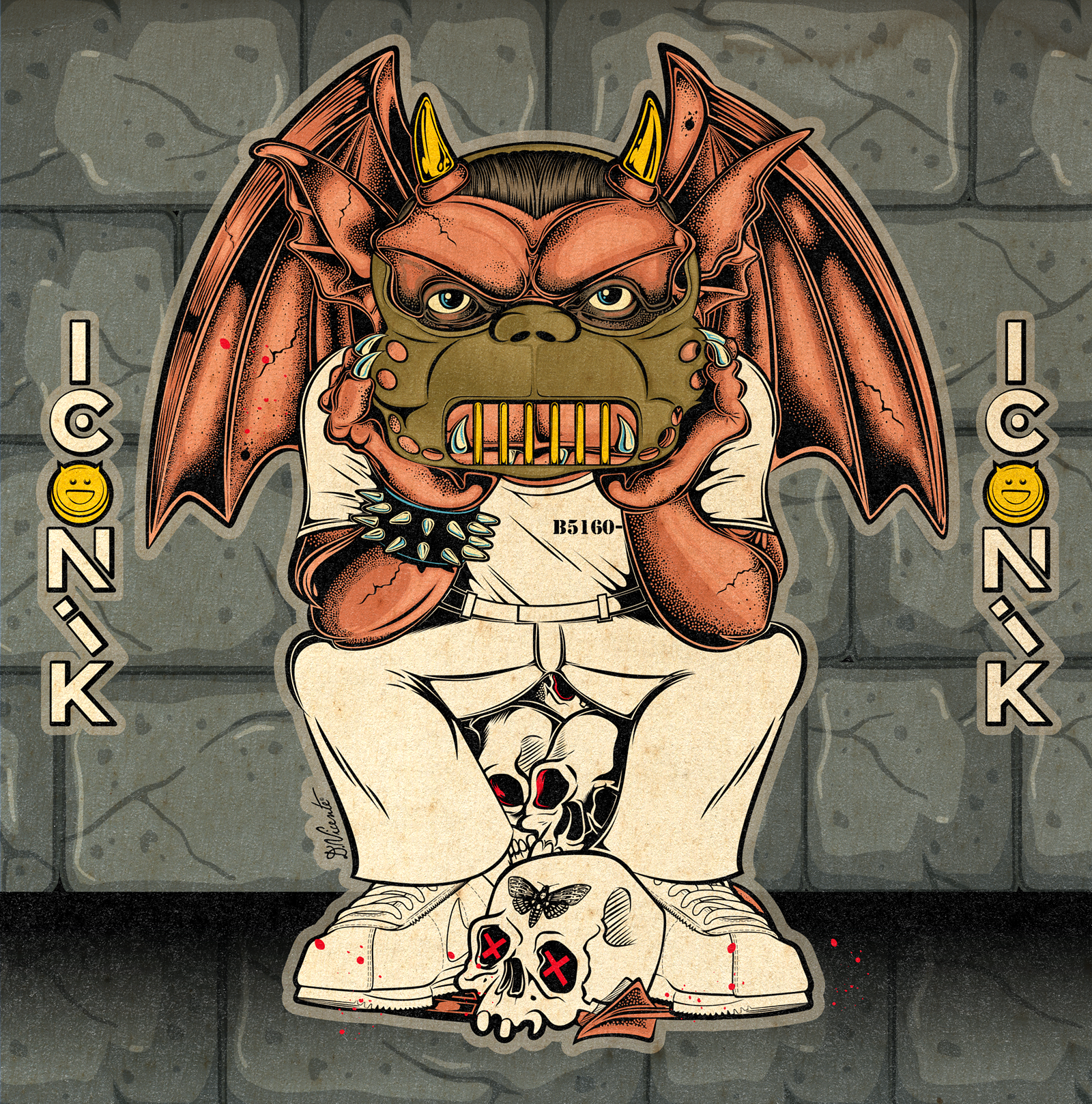 TEEN GARGOYLE #08 – HANNIBAL LECTER VIBES branding cartoon art character design creature design cult movie art dark art david vicente design digital art gargoyle graphic design hannibal lecter horror art illustration inking lowbrow art pop culture art psychological horror teenage gargoyle weird art