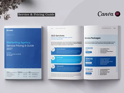 Service & Pricing Guide agency brand kit branding brochure brochure template business plan design editorial design graphic design journal media kit pitch deck price guide template price table price template pricing guide pricing guide template service price guide service price guide template template