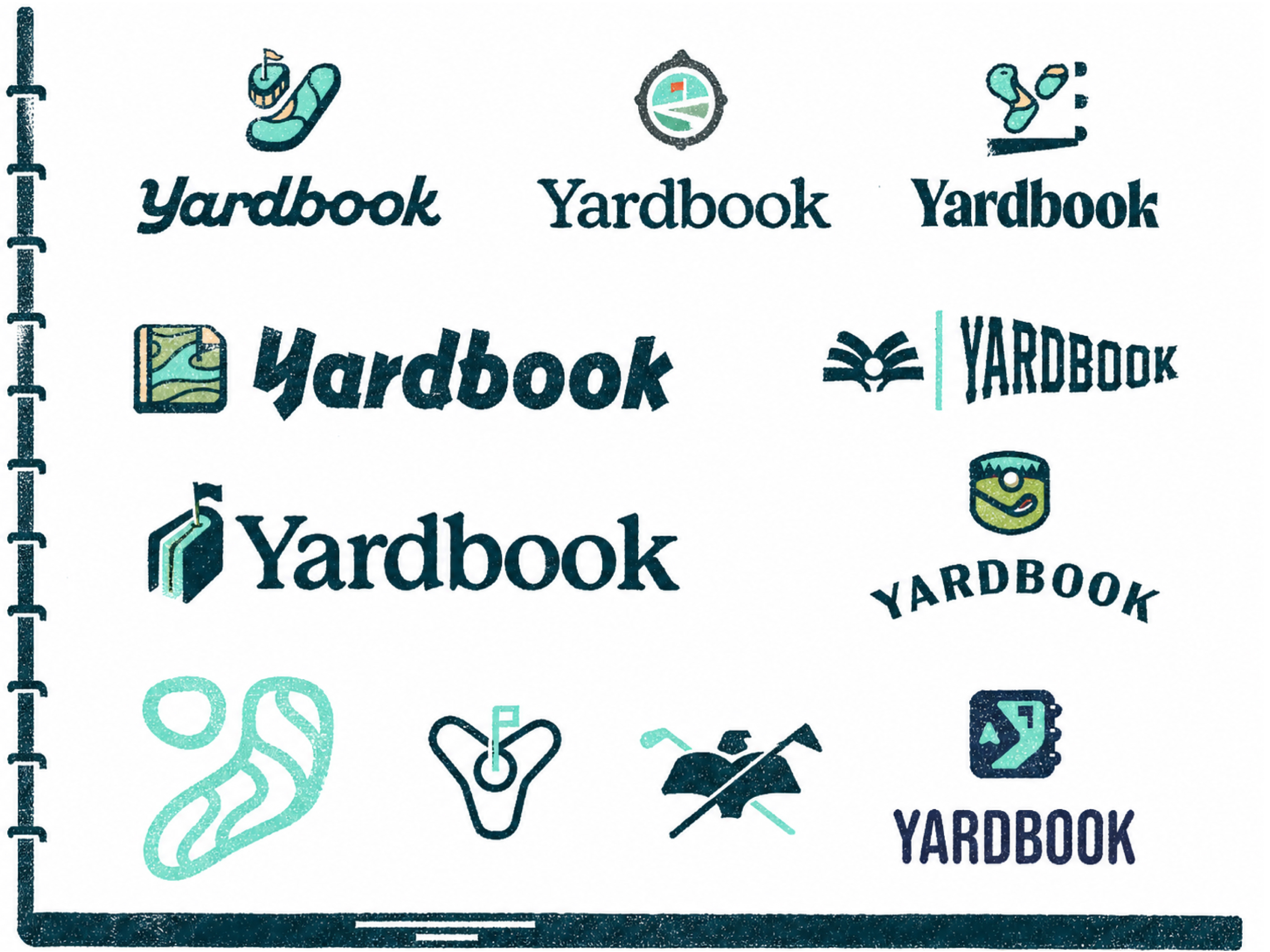 Yardbook: App Logo Design Study authentic branding classic collegiate golf golf course graphic design icon design identity illustration lettering logo design print retro river sports vintage