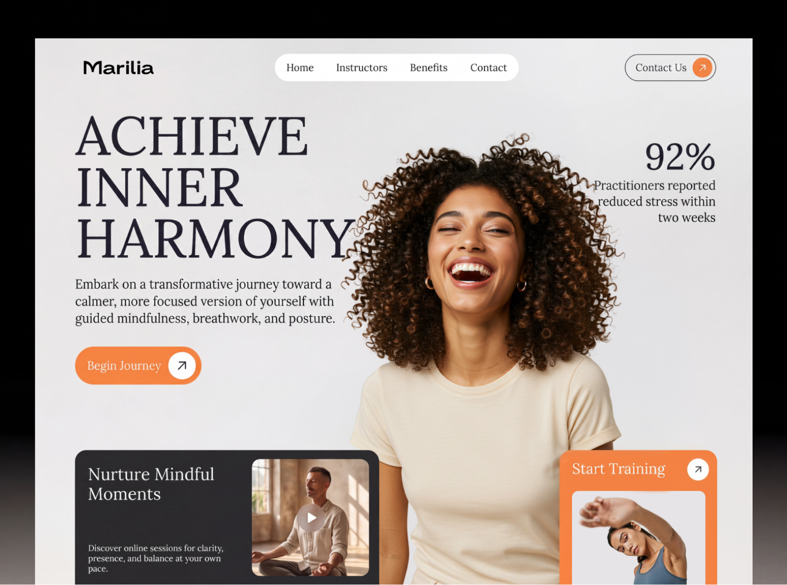 Mindfulness & Wellness Experience Platform Website Design