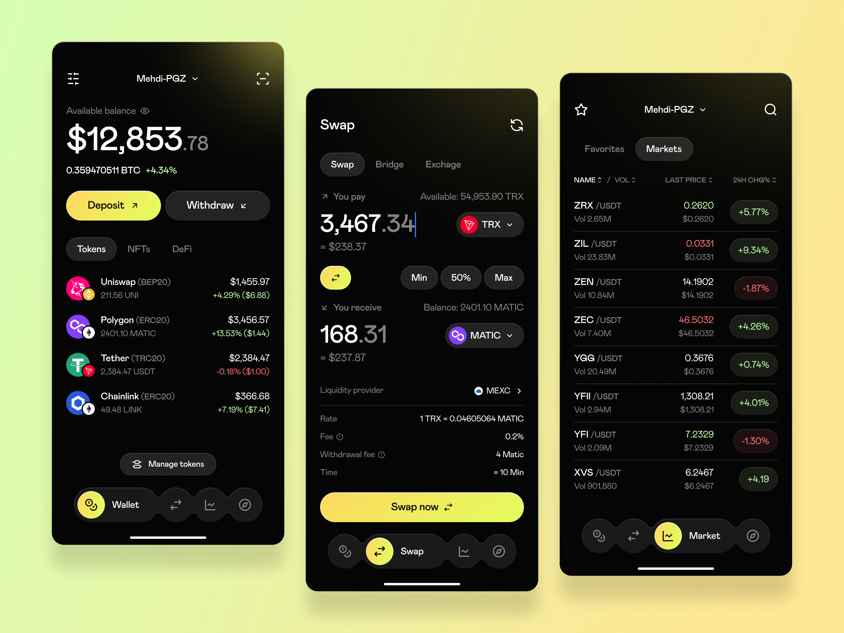 Crypto wallet - IOS mobile app (Full case) app blockchain components crypto cryptocurrency ethereum interface ios app mobile mobile app mobile ui product software swap ui ui design ux ux design wallet web3