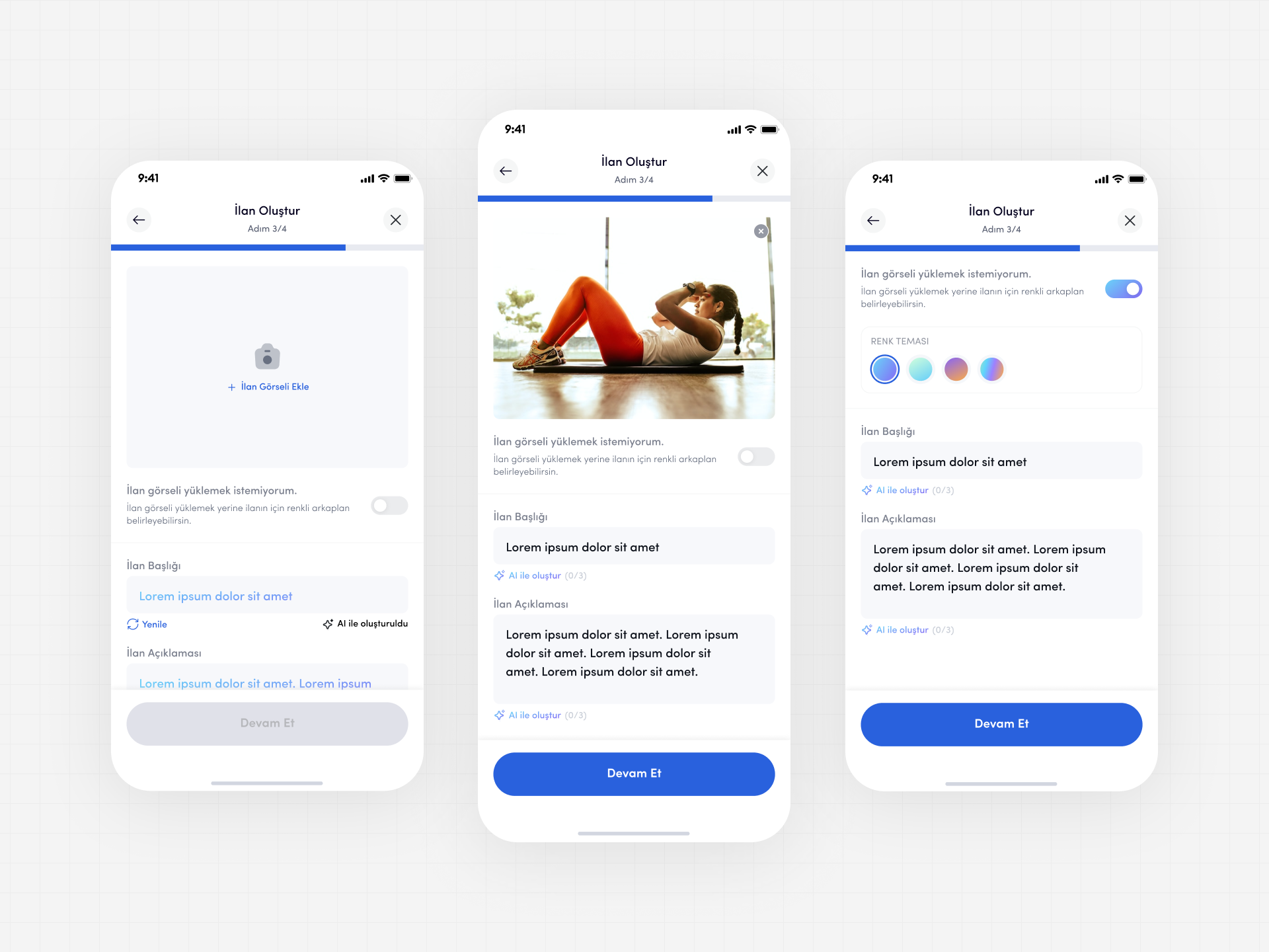 Create Ad Screen for Öğretsen App