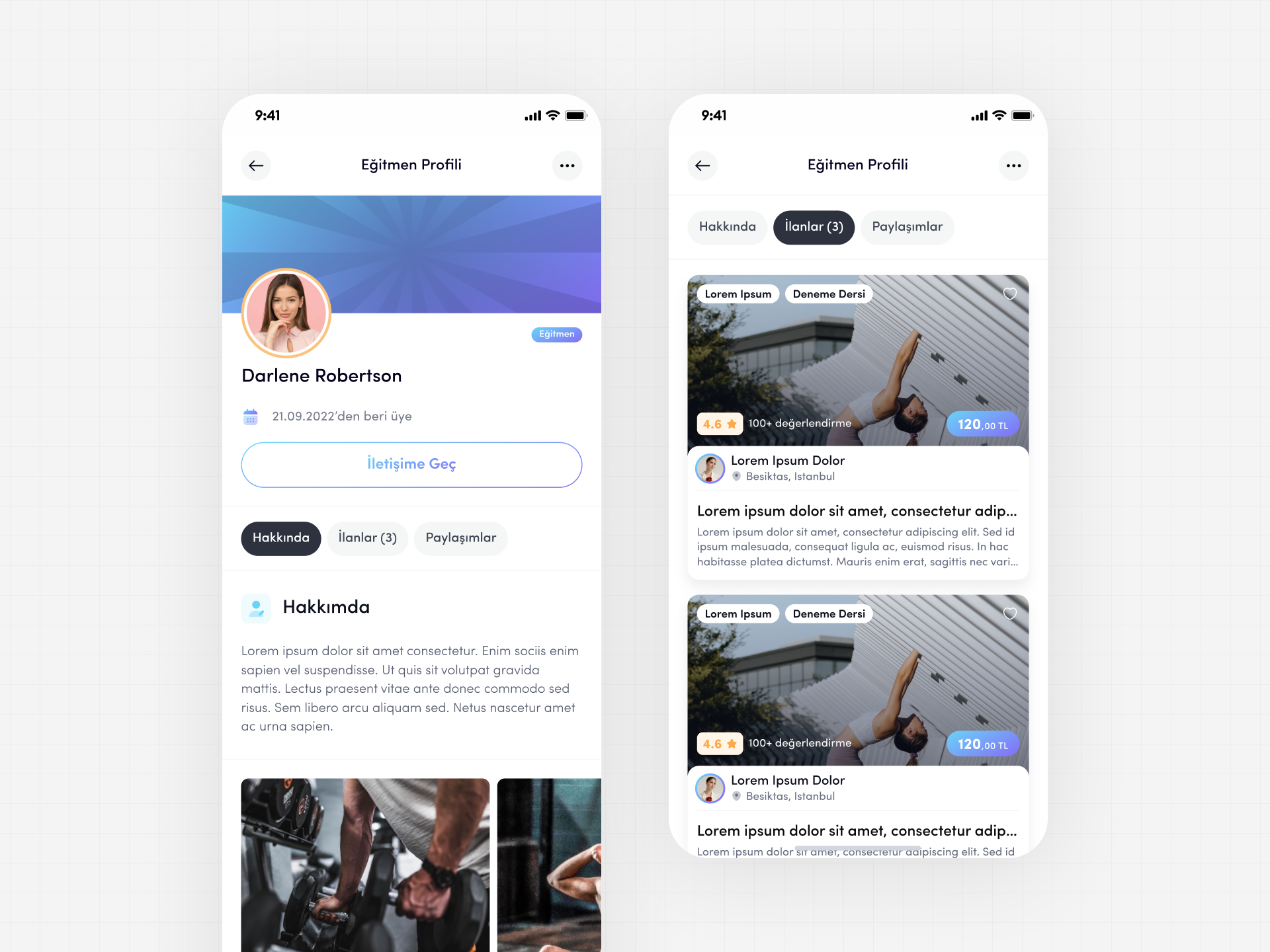 Teacher Profile Screen for Öğretsen App