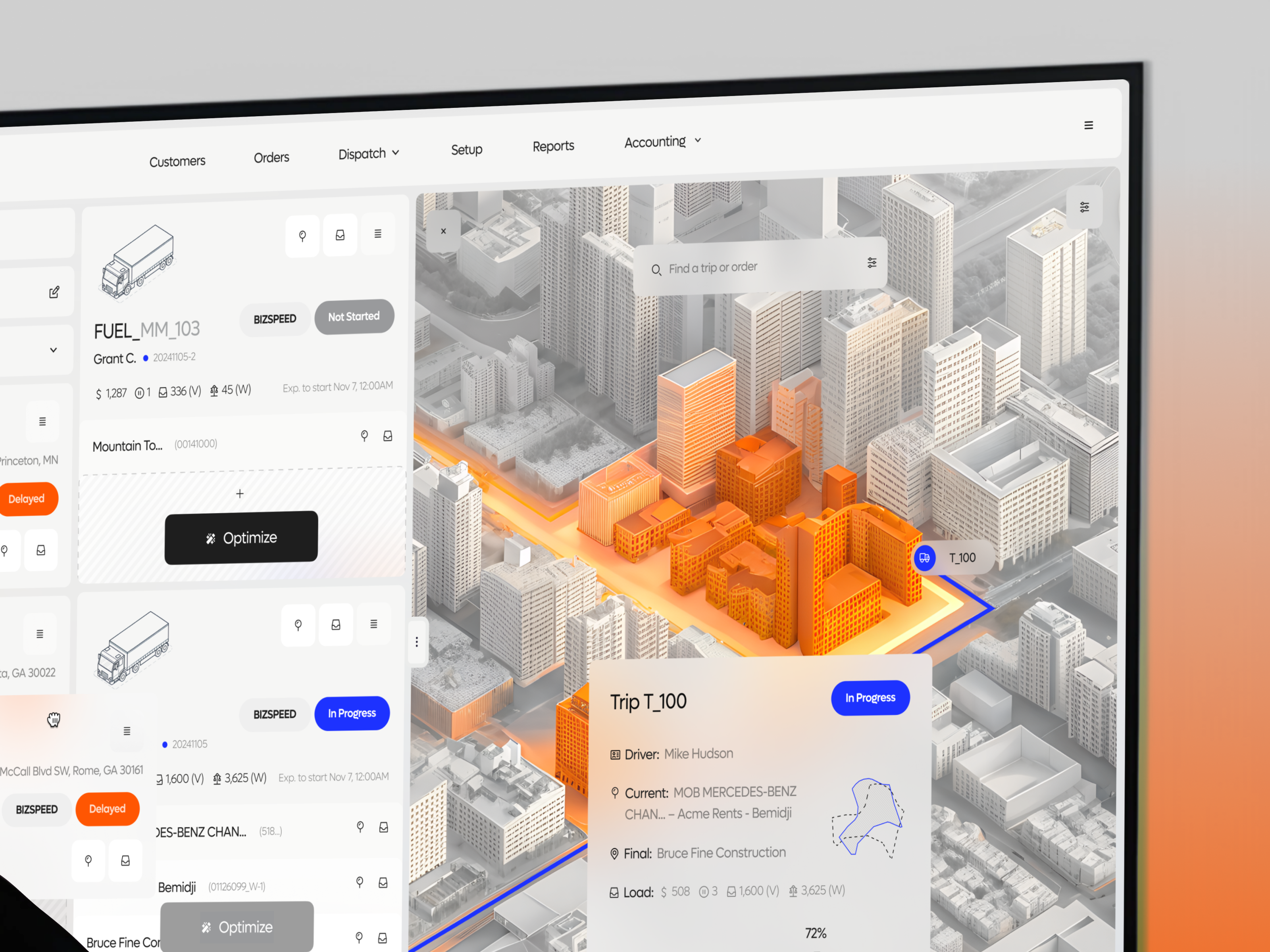 BizSpeed TMS – Logistics Web Dashboard ai app app design b2b business crm dashboard design interface logistics managment product saas service software tms ui ux uxdesign web