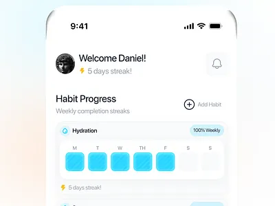 Habit AI shot app design habit app habit ui habits health health app healthcare app design mobile app design ui user experience user interface ux