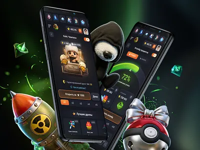 FatDrop – Telegram App 3d 3drender appdesign caseopening crypto darkmode darktheme gamedesign gameui gamification gifts lootbox miniapp mobileapp telegram telegrambot ui ux
