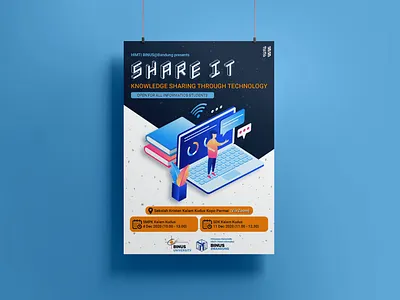 Campus IT Talk Poster Design – Knowledge Sharing Event campus digitalposter eventdesign eventposter graphic design it knowledge poster seminar tech visualdesign