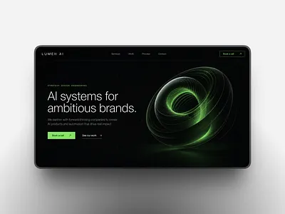 AI Agency Website ai ai agency ai landing page ai system dark mode her section ui