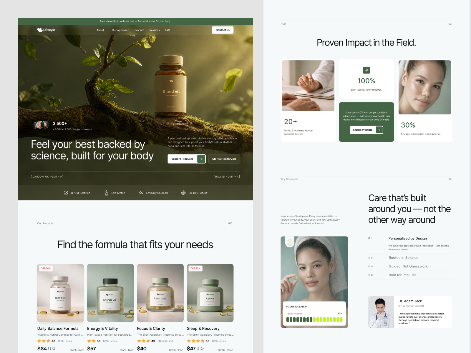 Lifestyle - Daily Wellness Supplement E-Commerce e commerce design e commerce homepage e commerce ui health platform website homepage homepage design online store design online store homepage suplement online store ui design uiux design