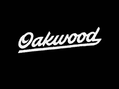 Oakwood: wordmark calligraphy custom design flow iconic identity lettering logo modern original rough script sport sporty standout type unique wordmark