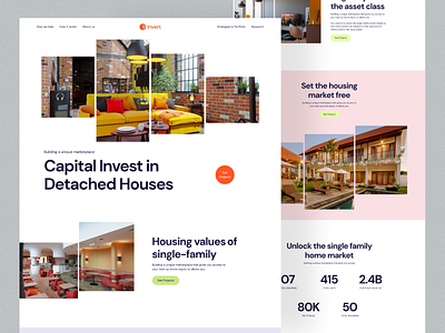 Property Landing Page Website agency apartment architecture clean design discover home house interface landing page popular properties property real estate residence trending ui web design website