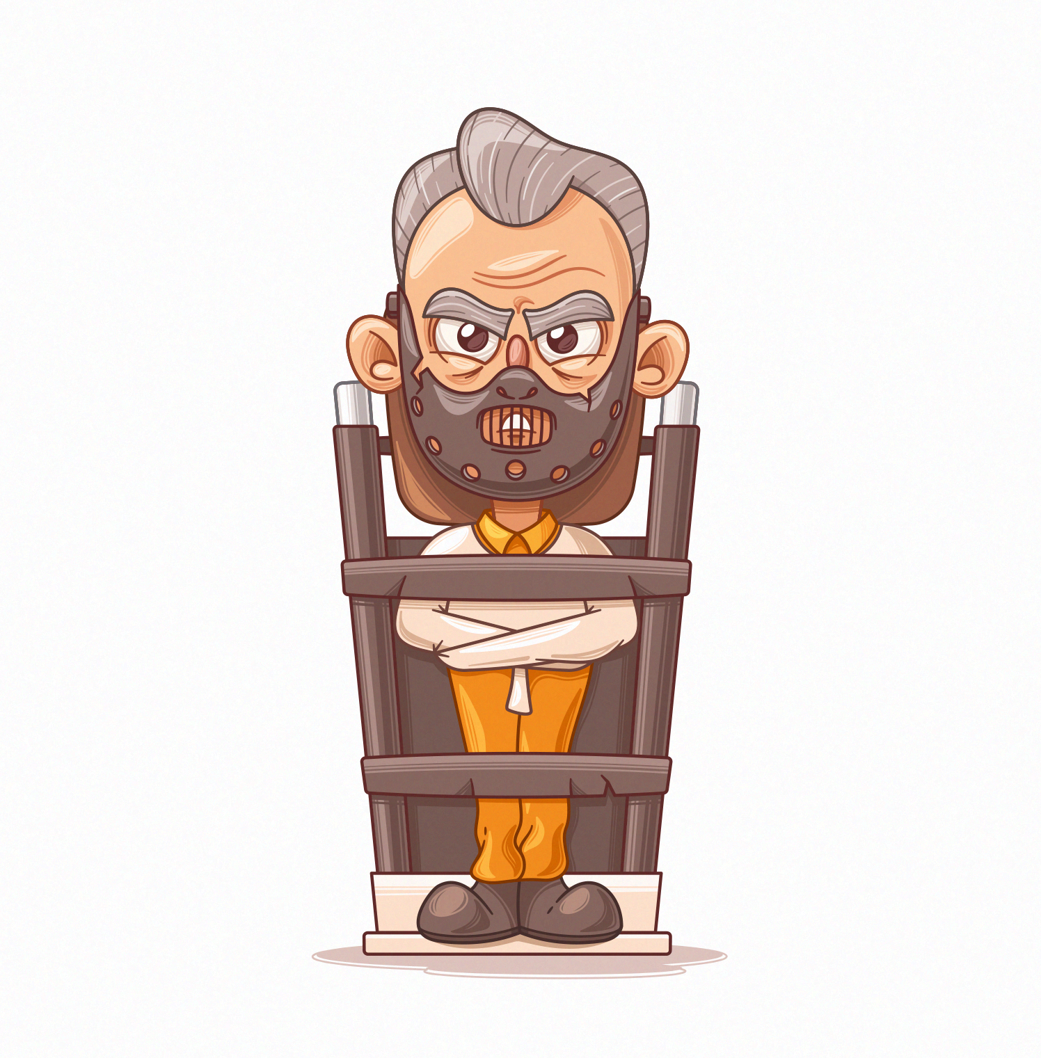 HORROR ICONS: HANNIBAL caricature cartoon character funny hannibal horror illustration isolated lecter movie scary spooky vector white background
