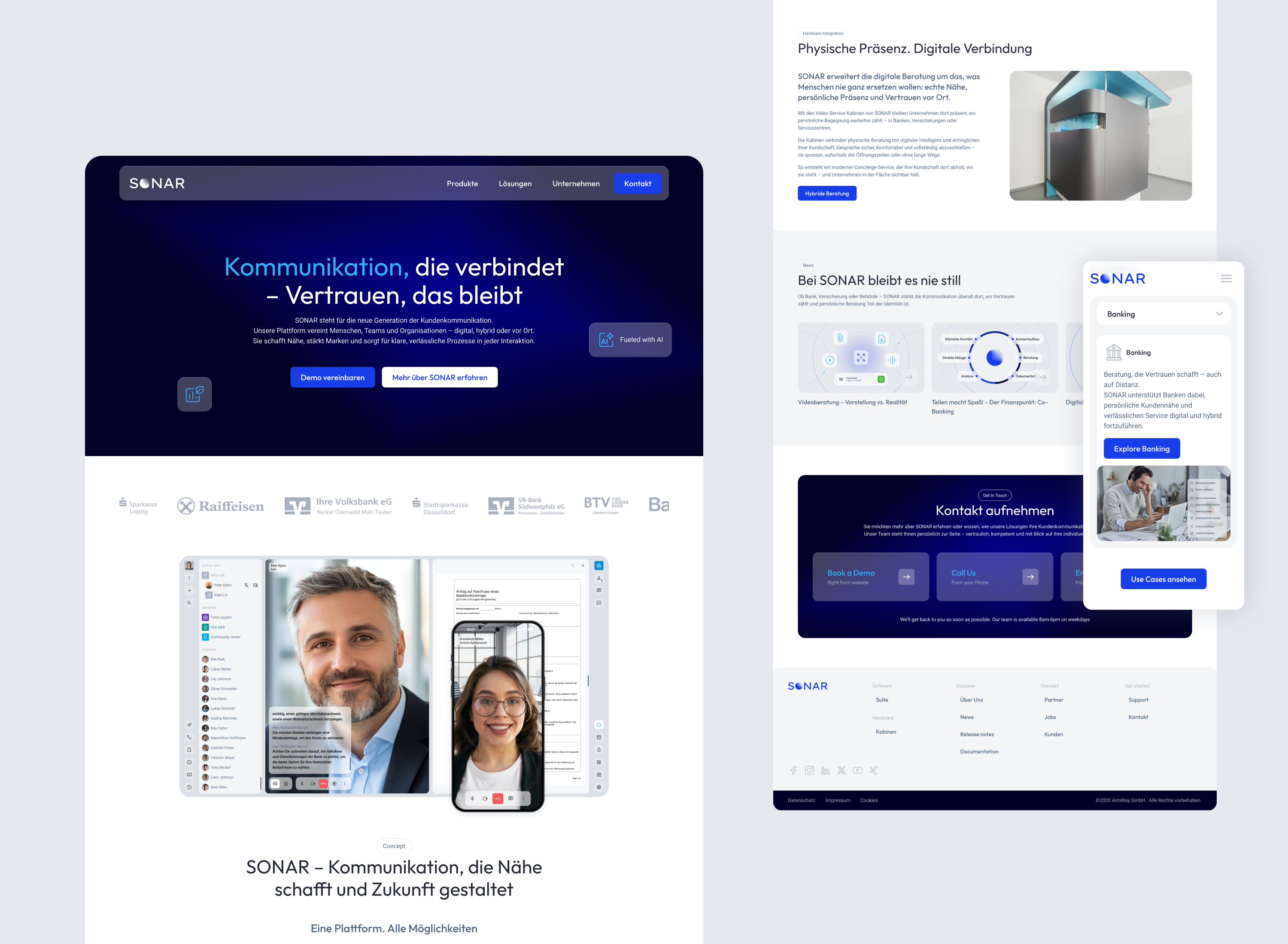 Sonar Web UI/UX Design animation b2b communication elementor glass interaction design landing motion graphics product responsive saas sonar system design u ui video web wordpress