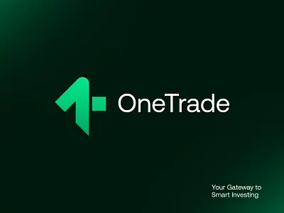 OneTrade branding design letter logo logo logo design minimalist logo money numbers one simple trading