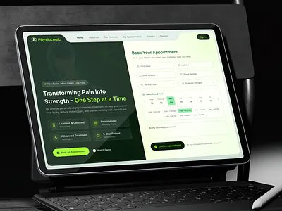 PhysioLogic — A Modern Physiotherapy Booking Experience booking experience care design dribble shot health care healthcare design physiotherapy product design ui ui design ux uxdesign web design website