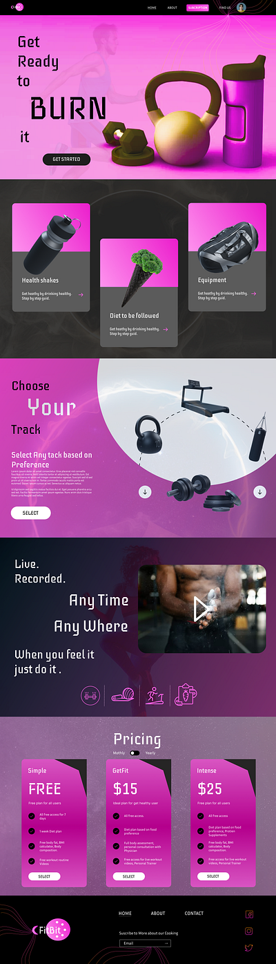 Fitbit Web design Home Page figma graphic design logo ui ux web design