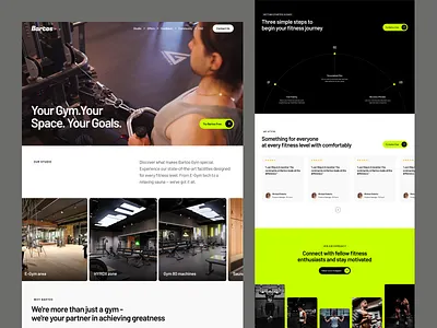 Bartos - Yoga and Fitness Training Website Design coaching fitness fitness website gym gym website gym website design health app homepage design interface landing page personal trainer product design saas sports website ui design ux design web design wellness workout yoga